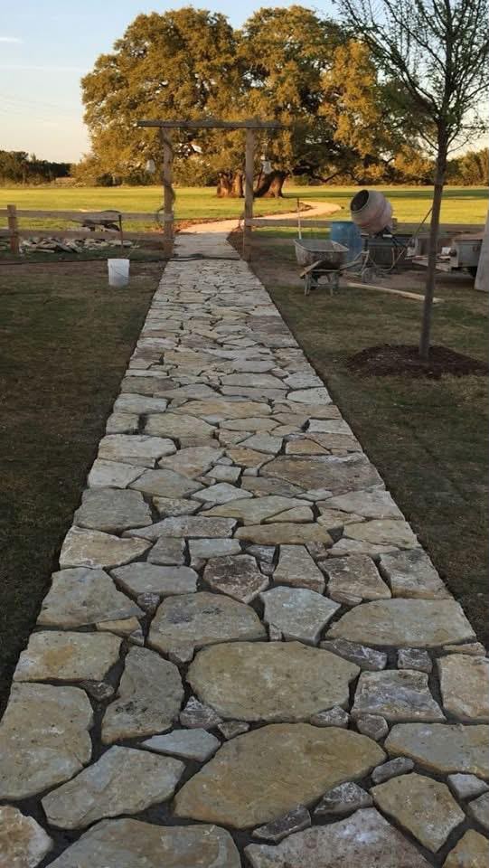 Natural stone walkway